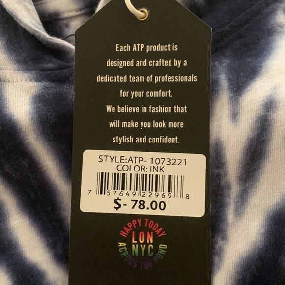 Across the Pond blue and white tie-dye long sleeve hoodie size S new with tags - Picture 8 of 8